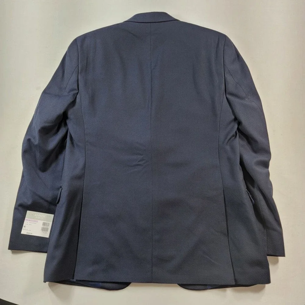 Alfani Slim-Fit Navy Tuxedo Suit Jacket Mens 42L Blue Diamond Grid‎ Pattern $360